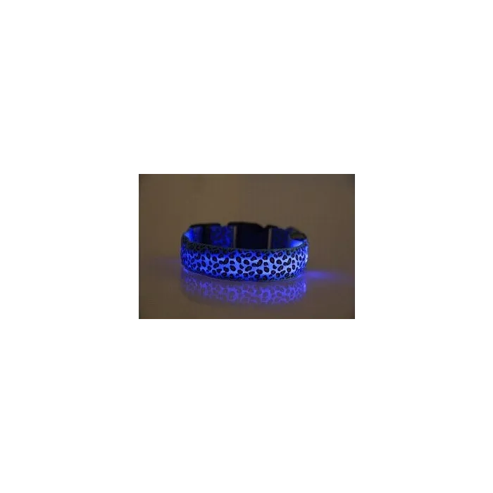 Collier LED pour chien - promenade nocturne de sécurité - imprimé léopard coloré
