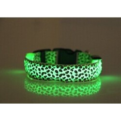 Collare per cani a LED - passeggiata notturna di sicurezza - stampa leopardata colorata