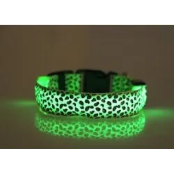 LED-Hundehalsband - Safety Night Walk - bunter Leoparden-Print