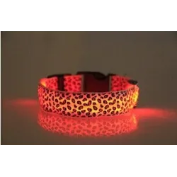 LED-Hundehalsband - Safety Night Walk - bunter Leoparden-Print