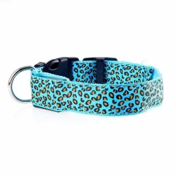 Collier LED pour chien - promenade nocturne de sécurité - imprimé léopard coloré