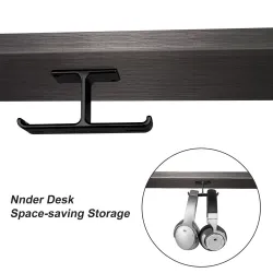 Hovedtelefon dobbelt bøjle - aluminiumskrog - under skrivebord / vægmonteret