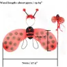 Tjejdräkt - röd nyckelpiga - gult bi - vingar - pannband - trollstav - kjol