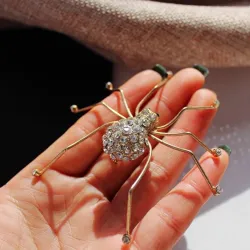 BrochesAraña de cristal dorado - broche
