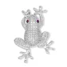 Silverkristallgroda - vintage brosch