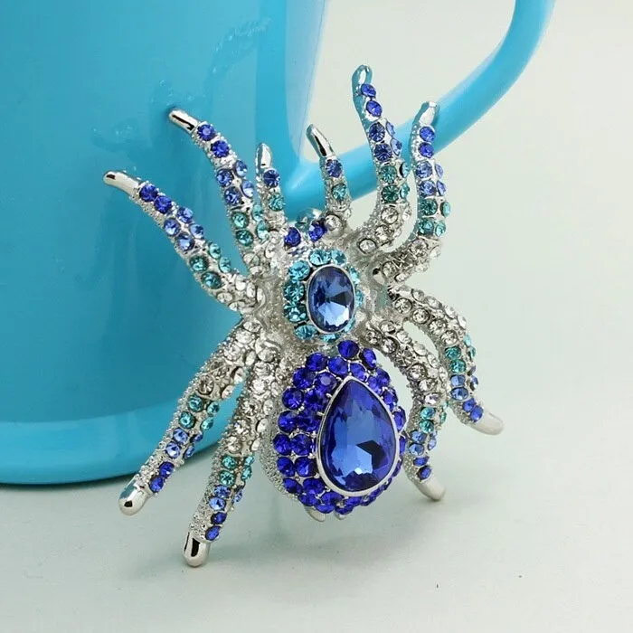 Grande broche araignée en cristal