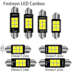 3030 FESTOON - C5W - CANBUS - LED-pære - 31mm - 36mm - 39mm - 41mm - vanntett