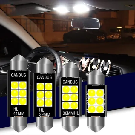 3030 FESTOON - C5W - CANBUS - LED-pære - 31mm - 36mm - 39mm - 41mm - vanntett