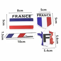 PegatinasAdhesivo 3D de aluminio para coche - bandera francesa