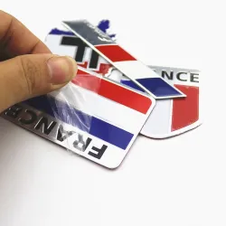 3D-Autoaufkleber aus Aluminium - Französische Flagge