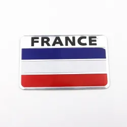 3D-Autoaufkleber aus Aluminium - Französische Flagge