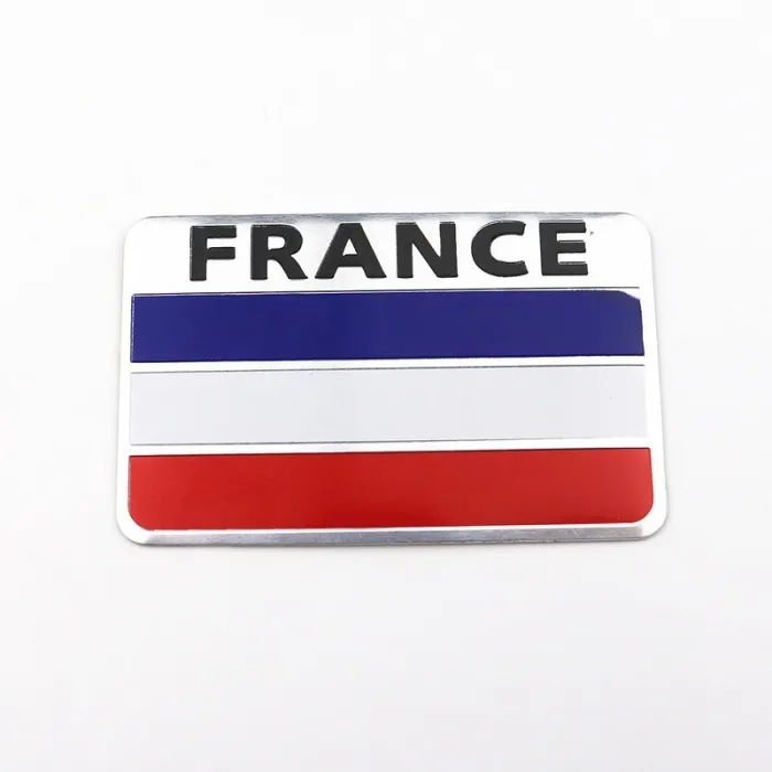 3D-Autoaufkleber aus Aluminium - Französische Flagge