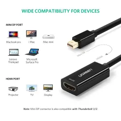 CablesUGREEN - Adaptador mini DP a HDMI - Cable 4K