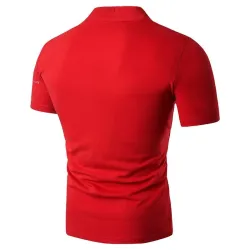 CamisetasCamiseta de manga corta de moda - cuello abierto de pie - mangas impresas