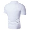 Fasjonabel kortermet t-skjorte - stå opp, åpen krage - trykte ermer