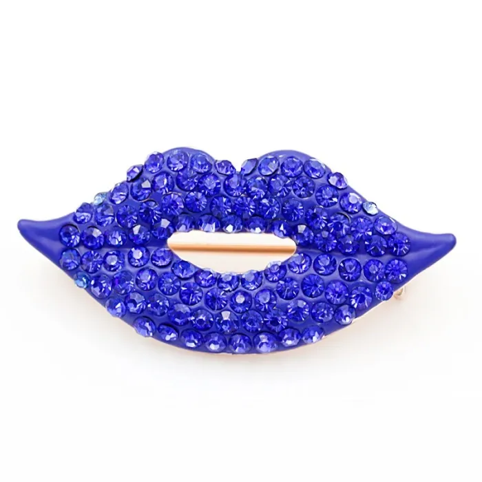 Lábios de cristal vermelho - broche