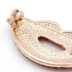 Røde krystallæber - broche