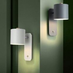 Candeeiro de parede LED - estilo nórdico moderno - cabeça rotativa - com interruptor