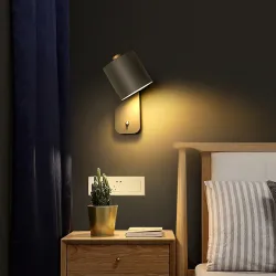 Candeeiro de parede LED - estilo nórdico moderno - cabeça rotativa - com interruptor