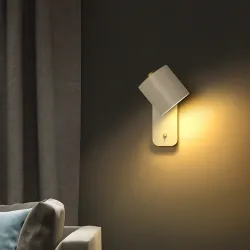 LED vegglampe - moderne nordisk stil - roterbart hode - med bryter