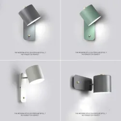 ApliquesLámpara de pared LED - estilo nórdico moderno - cabeza giratoria - con interruptor