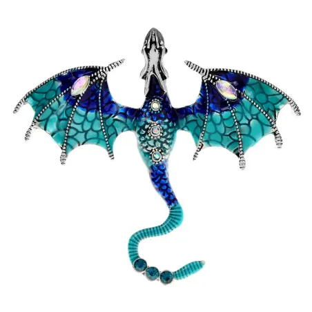 Broche dragon émail cristal