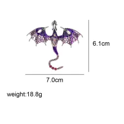 BrochesBroche de dragón de esmalte de cristal
