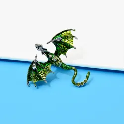 Broche dragon émail cristal