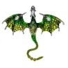 broche de dragão de esmalte de cristal