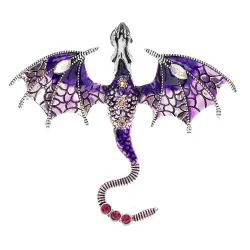 Broche dragon émail cristal