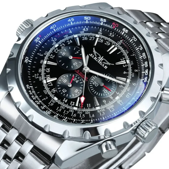 JARAGAR - automatisk mekanisk ur - 3 underskive - rustfrit stål