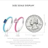 AnillosCorazón de circón rosa / circón cuadrado azul - anillo de plata de ley 925