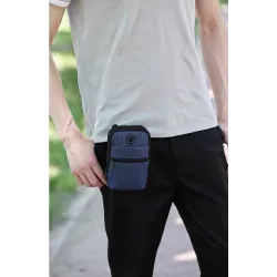 Small canvas shoulder bag - zippers - headphone holeBags