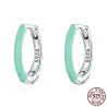 Small hoop earrings - double green color - 925 sterling silverEarrings