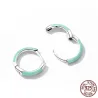 AretesPendientes aro pequeños - doble color verde - plata de ley 925