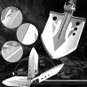 Multifunktions hopfällbar spade - överlevnadsyxa - militär - camping - taktisk - självförsvar - trädgårdsredskap - 99cm