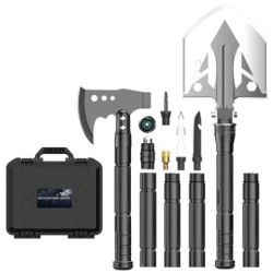 Pá dobrável multifuncional - kit de machado de sobrevivência - militar - camping - tático - autodefesa - ferramenta de jardim -