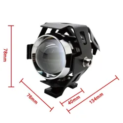 Phare LED moto - 3000LM CREE Chip U5 - 3 modes - feu antibrouillard - étanche - 2 pièces