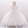 Bloemenkant jurk - met strik - kristallen - paillettenKleding
