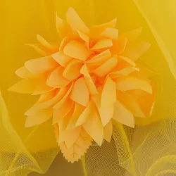 Blomma spetsklänning - med rosett - kristaller - paljetter