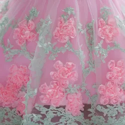 Robe fille élégante - mousseline fleurie - fermeture éclair - nœud