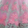 Robe fille élégante - mousseline fleurie - fermeture éclair - nœud