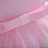 Robe fille élégante - mousseline fleurie - fermeture éclair - nœud