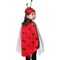 Rød mariehøne kostume - kappe / hat