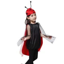 Rød mariehøne kostume - kappe / hat