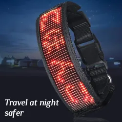 Collare per cani/gatti - LED - Bluetooth - luce a scorrimento interattiva digitale
