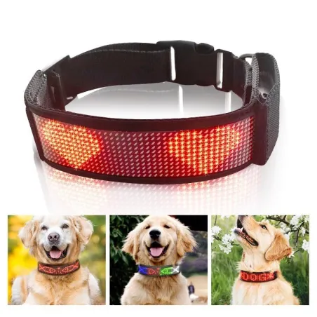 Halsband för katter/hundar - LED - Bluetooth - digitalt interaktivt rullningsljus