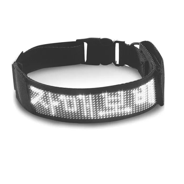 Collier pour chats / chiens - LED - Bluetooth - lumière défilante interactive numérique