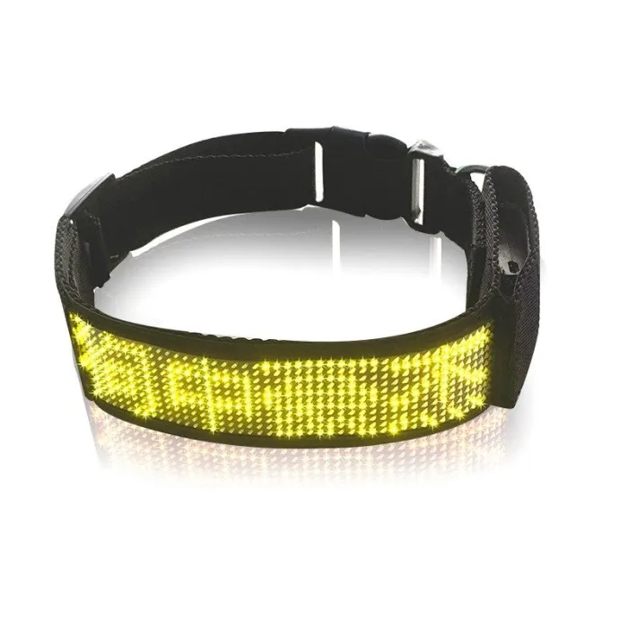 Hondenhalsband - LED - Bluetooth - digitaal interactief scrolllichtHalsbanden en lijnen