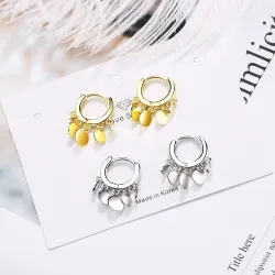 Silver round earrings - with dangle circlesEarrings